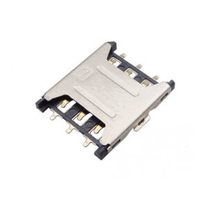 سوکت سیم کارت نانو 6PIN پلاستیکی با هولدر فلزی